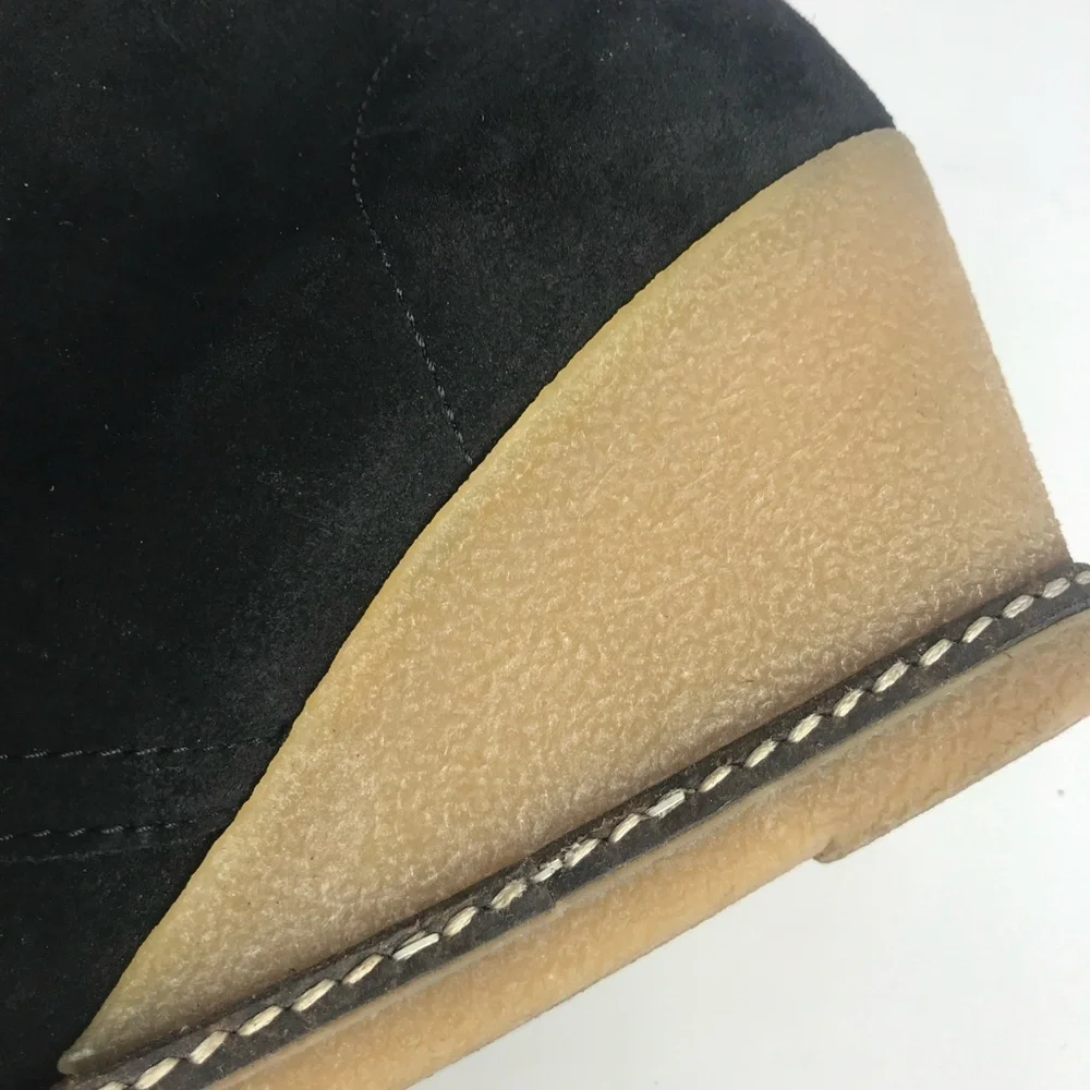 J CREW MacAlister Black Suede Rubber Wedge Ankle Boots Booties Size 8